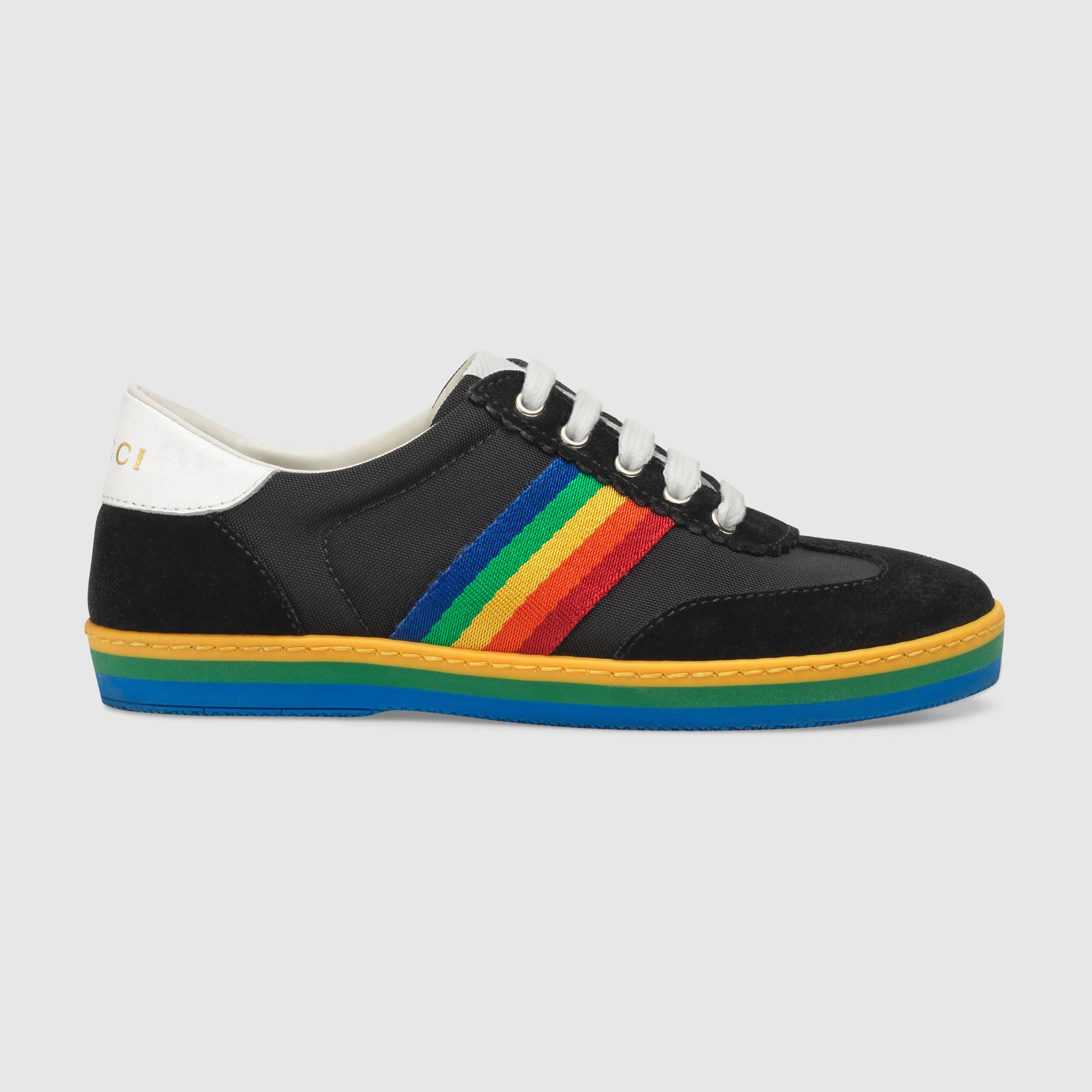 Boys Black & Chromatic Stripes Shoes