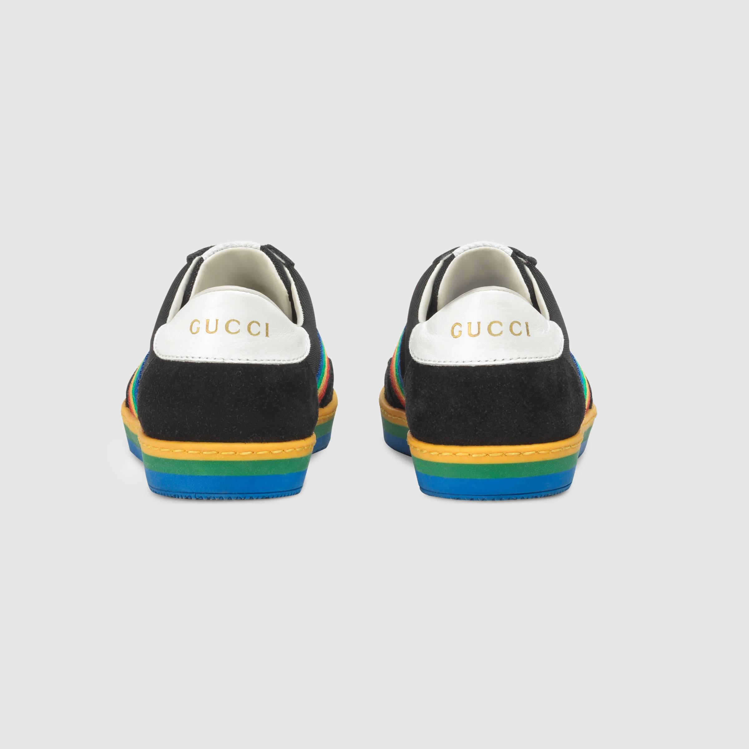 Boys Black & Chromatic Stripes Shoes