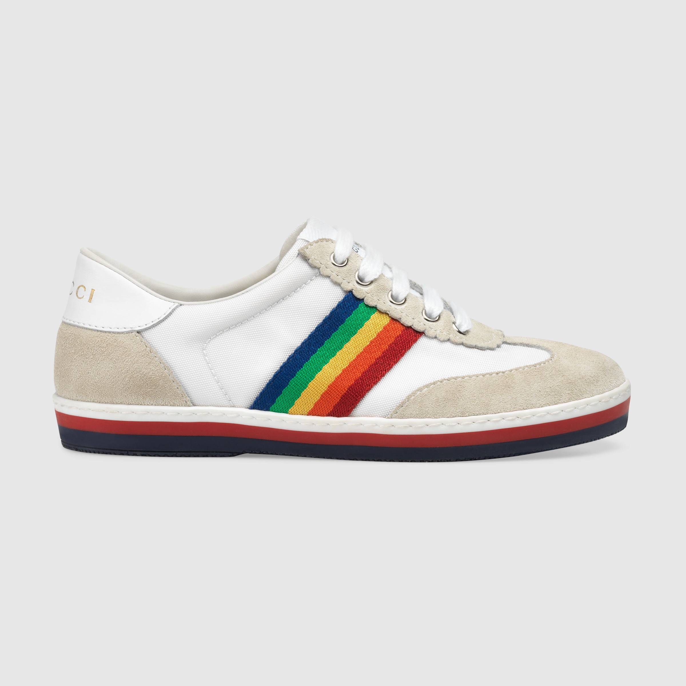 Boys and Girls White & Chromatic Stripes Shoes