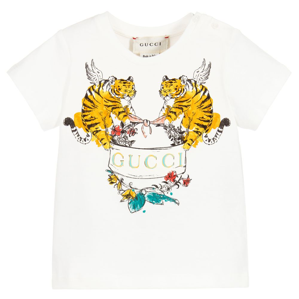 Baby White Printed Logo T-shirt