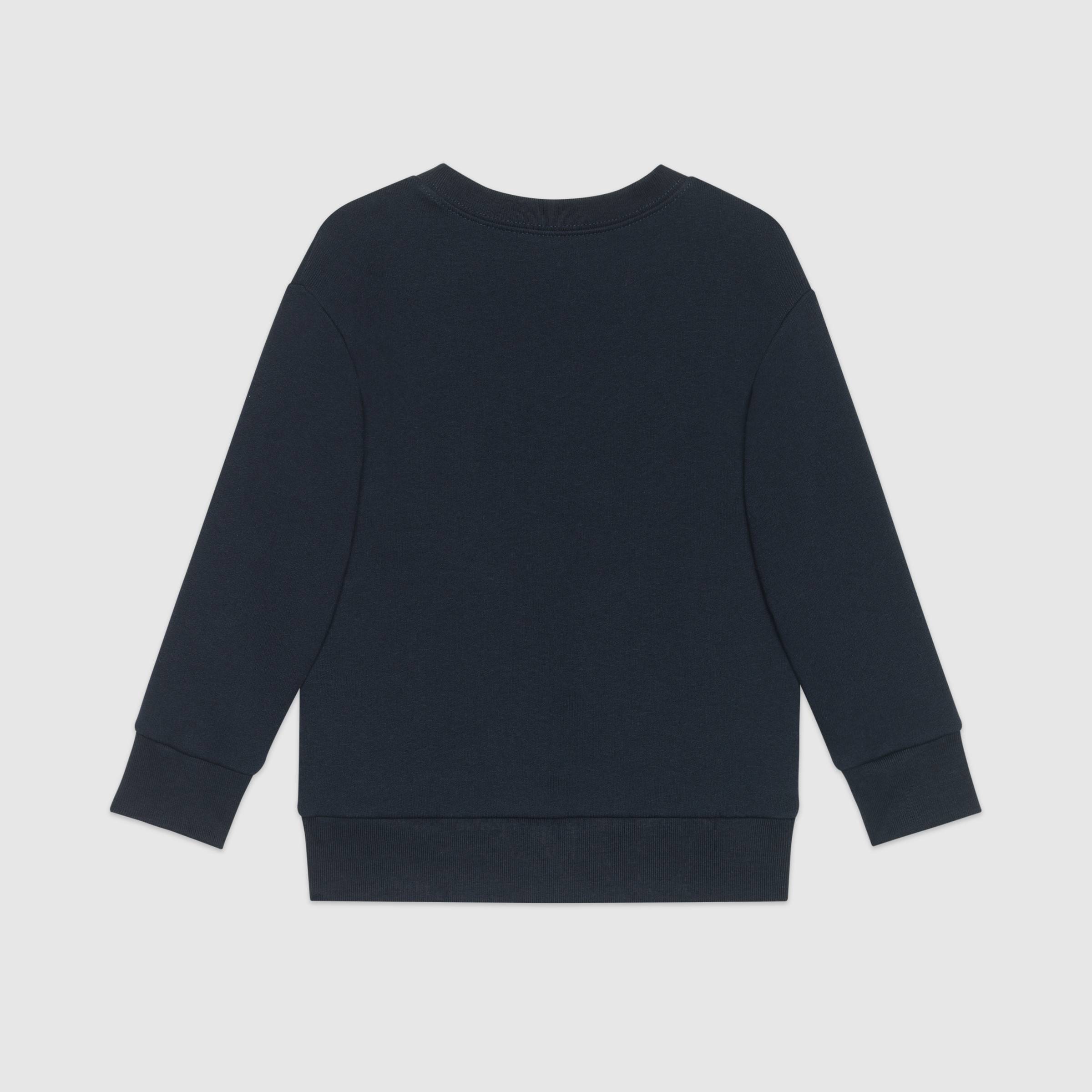 Boys Dark Blue Logo Cotton Sweatshirt