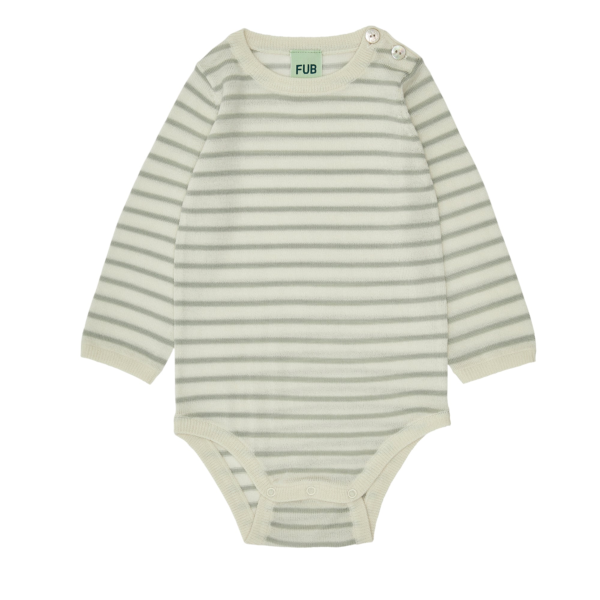 Baby Boys & Girls Light Green Stripes Wool Babysuit