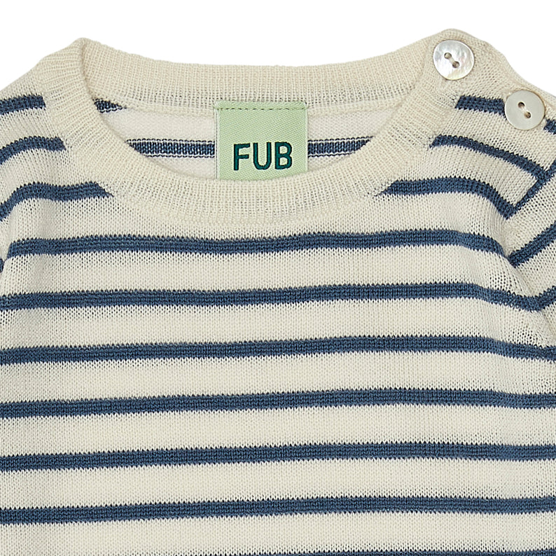 Baby Boys & Girls Blue Stripes Wool Babysuit
