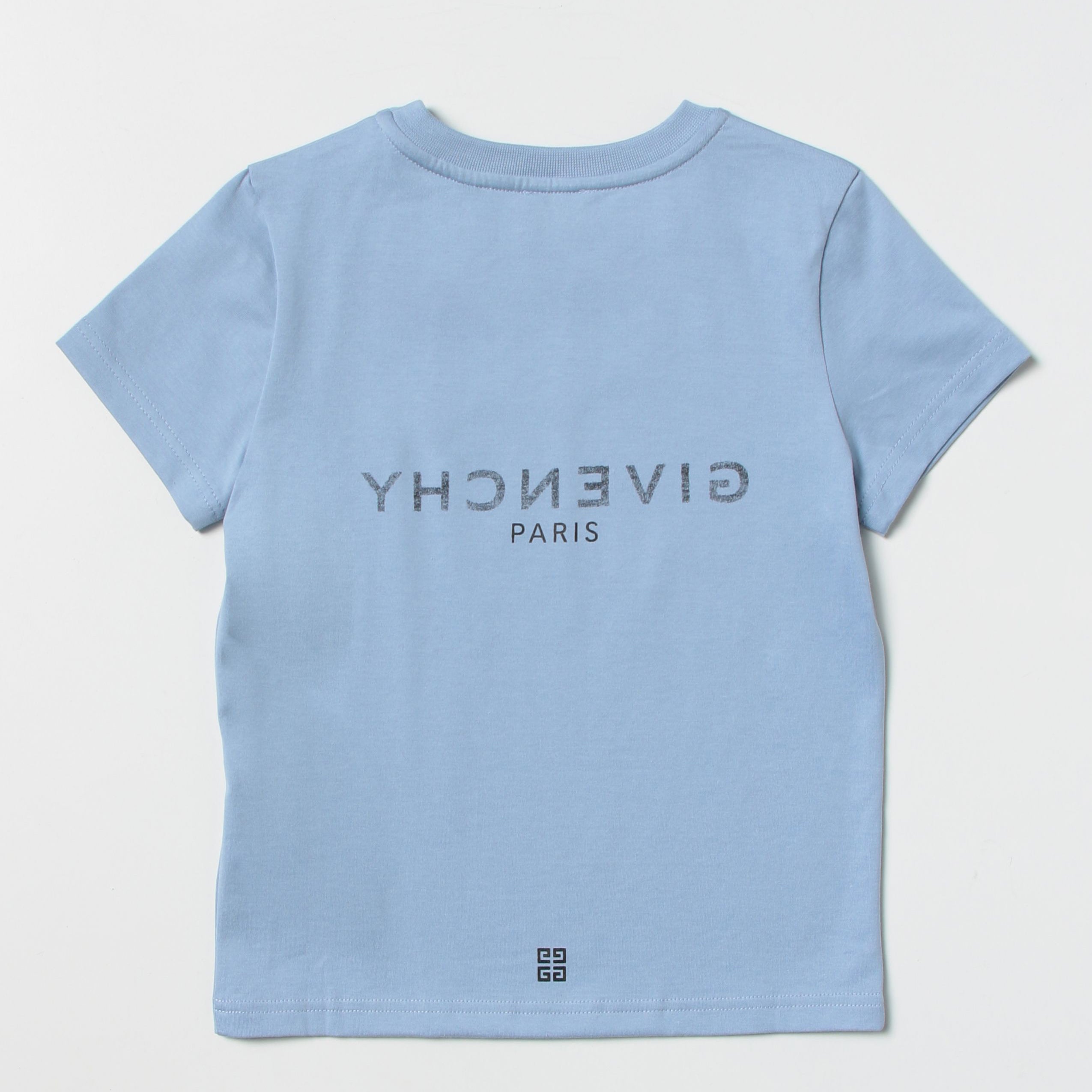 Boys Blue Logo Cotton T-Shirt