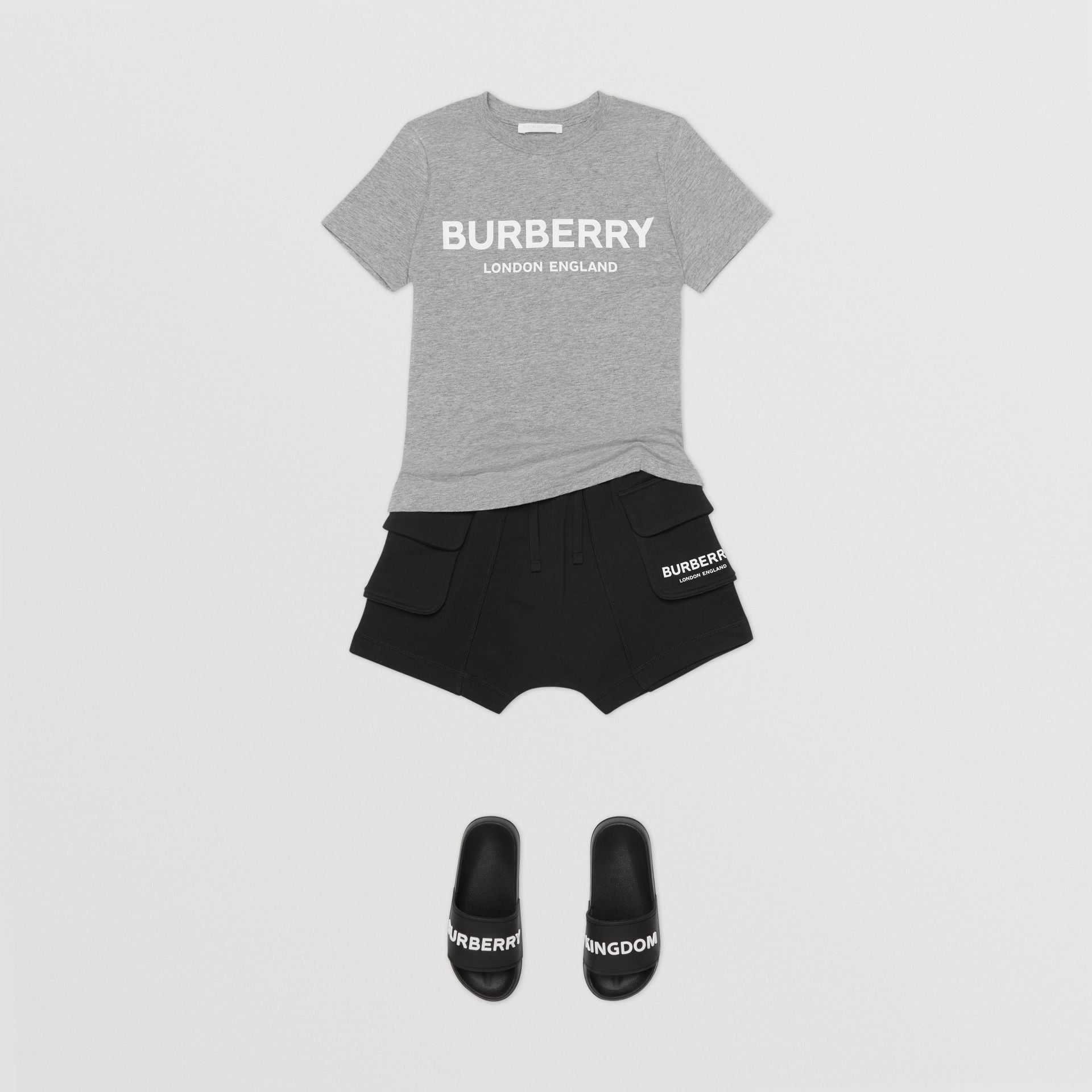 Boys Grey Melange Cotton T-shirt