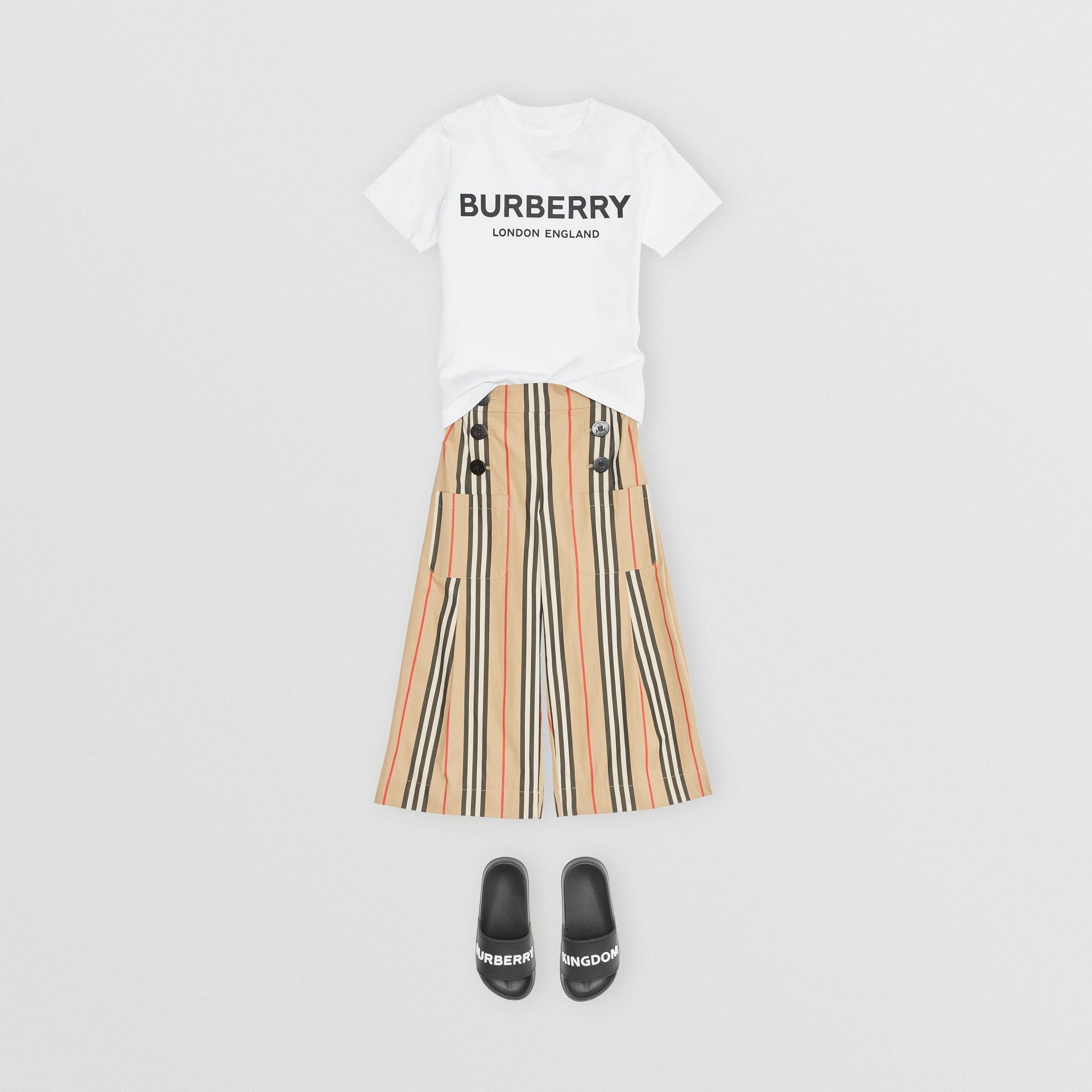 Girls White Cotton T-shirt