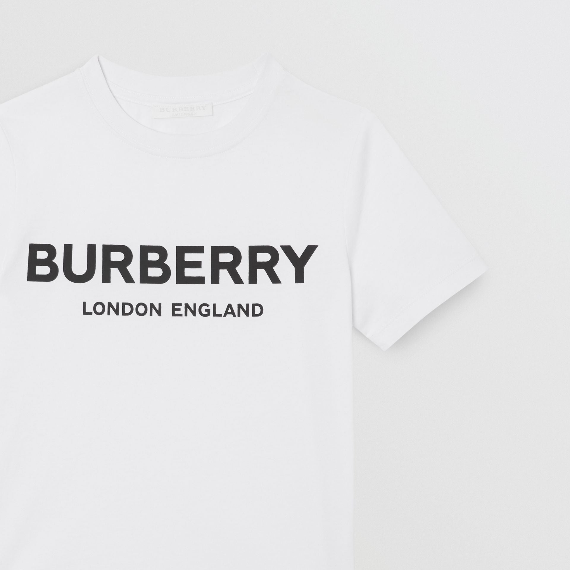 Girls White Cotton T-shirt