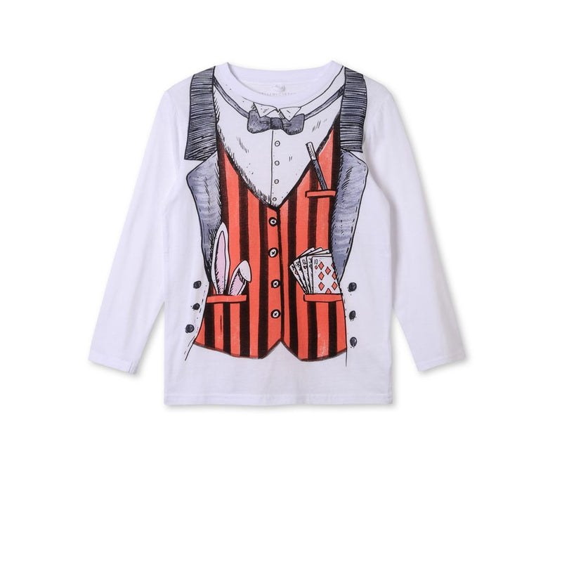 Boys White 'Barley' Cotton T-Shirt With Gilt Print Trims - CÉMAROSE | Children's Fashion Store - 1