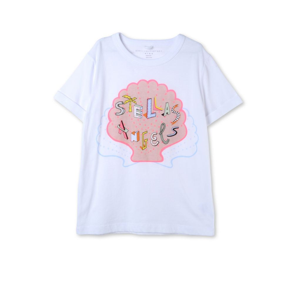 Girls White Stella's Angels Print Lolly T-shirt - CÉMAROSE | Children's Fashion Store - 1