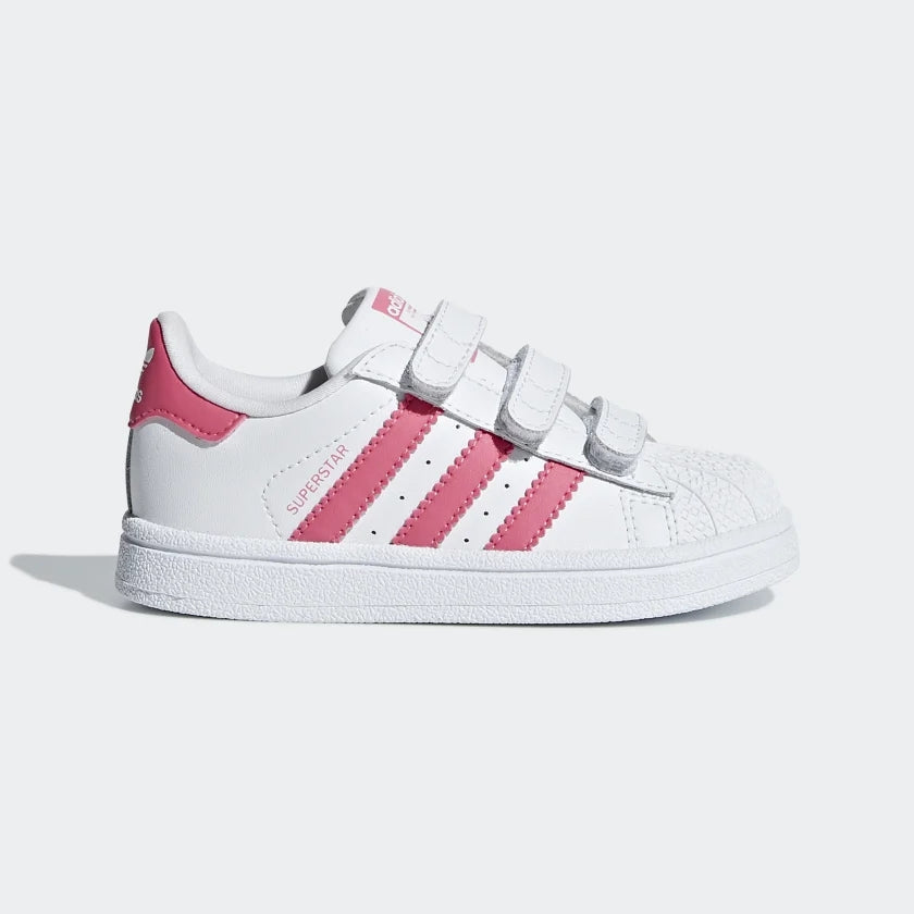 Baby Girls White & Pink "SUPERSTAR" Shoes