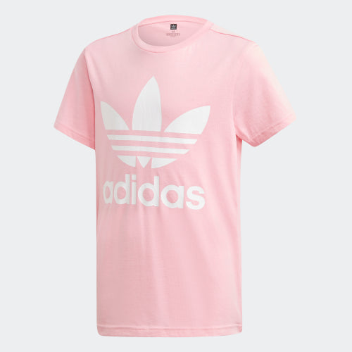 Girls Light Pink Trefoil Cotton T-shirt