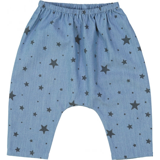 Baby Boys & Girls Blue Star Cotton Trousers