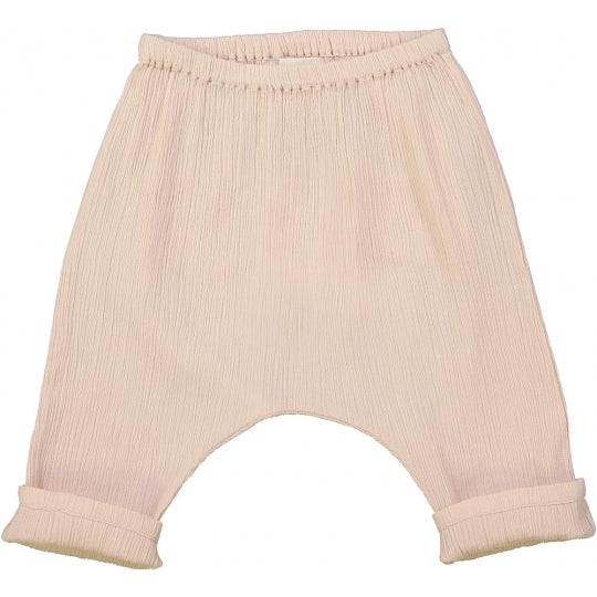 Baby Boys & Girls Pink Fold Cotton Trousers