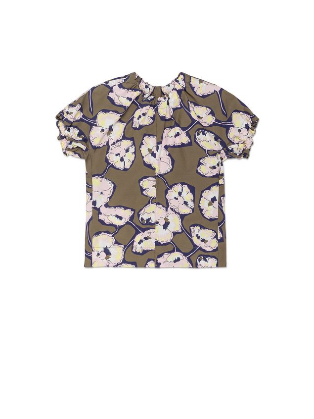 Girls Military Green Cotton T-shirt
