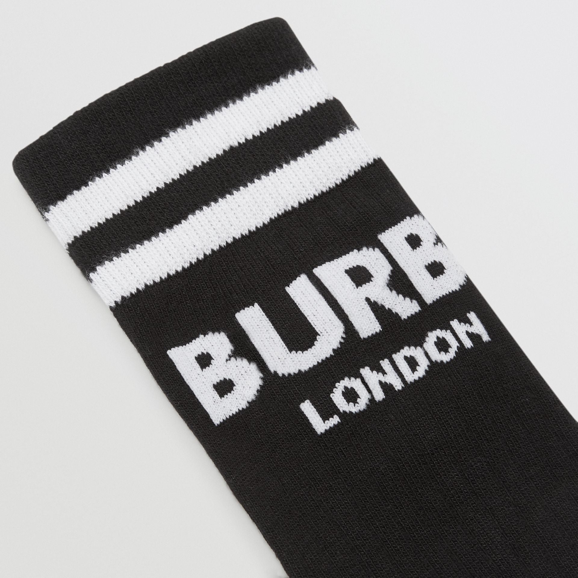 Boys & Girls Black Logo Cotton Socks