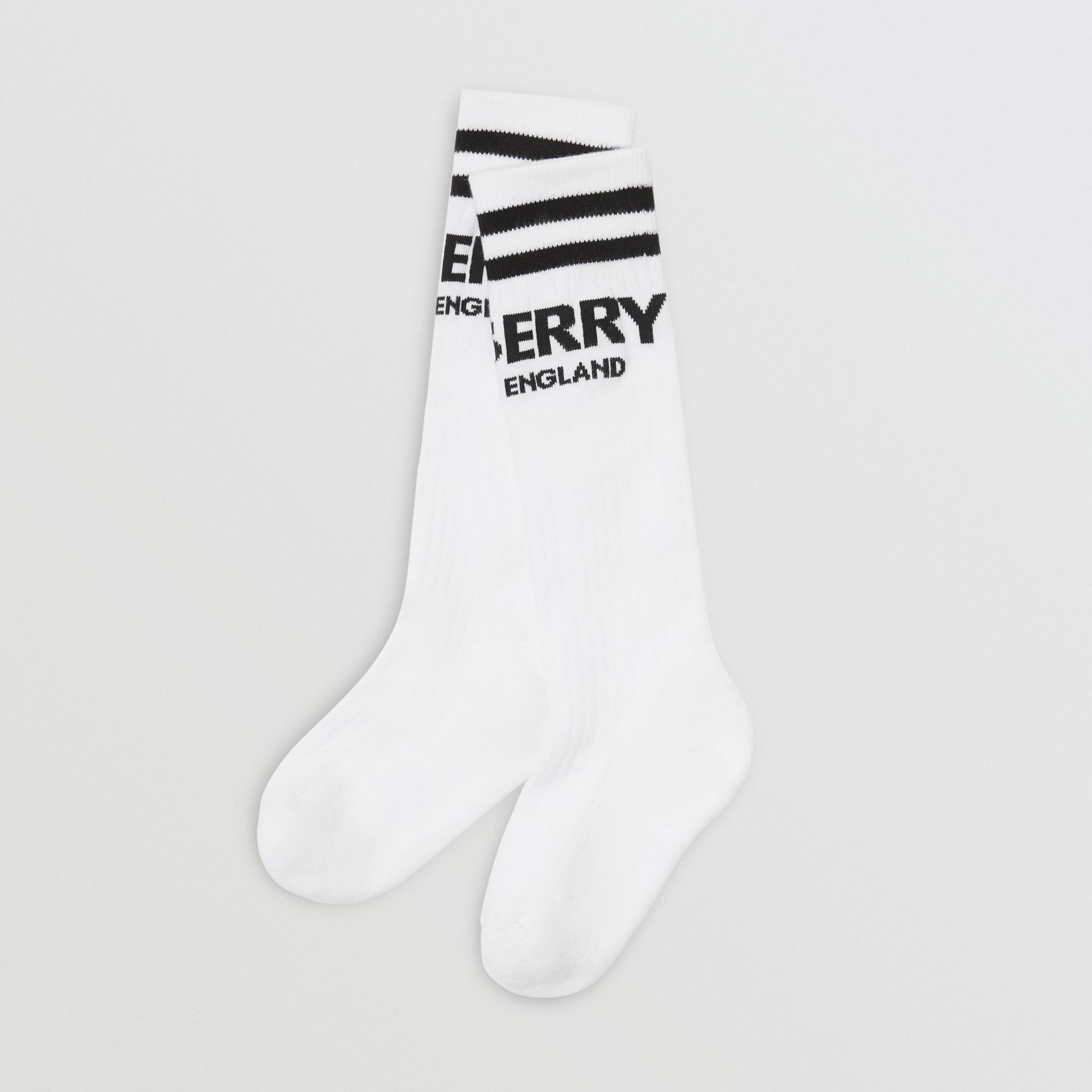 Boys & Girls White Logo Cotton Socks