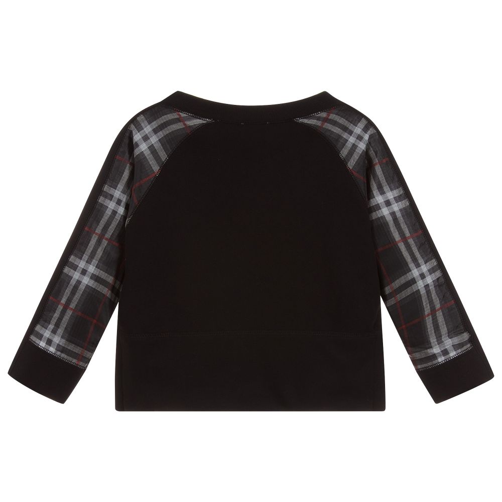 Girls Black Logo Cotton Sweater