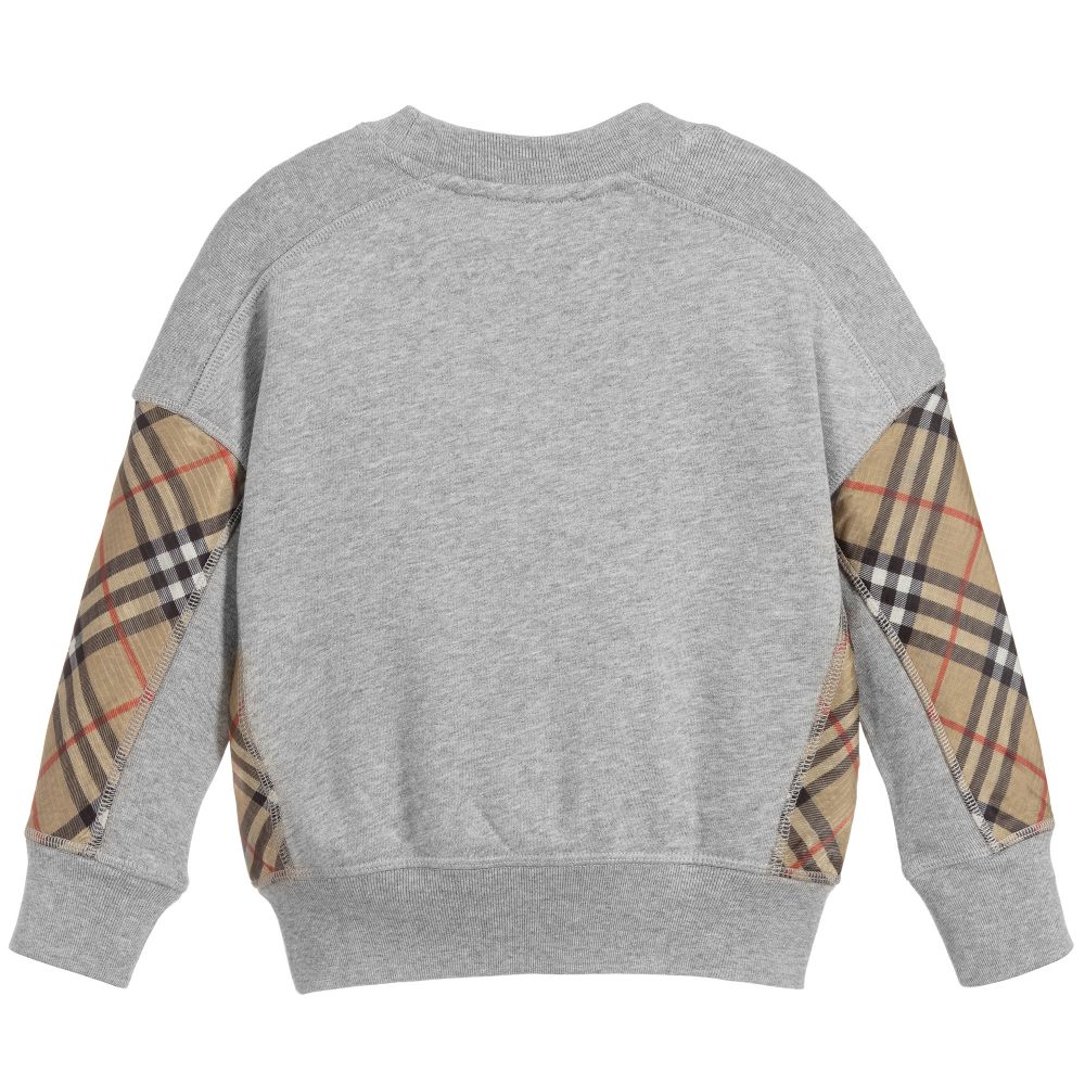 Boys Grey Logo Cotton Sweater