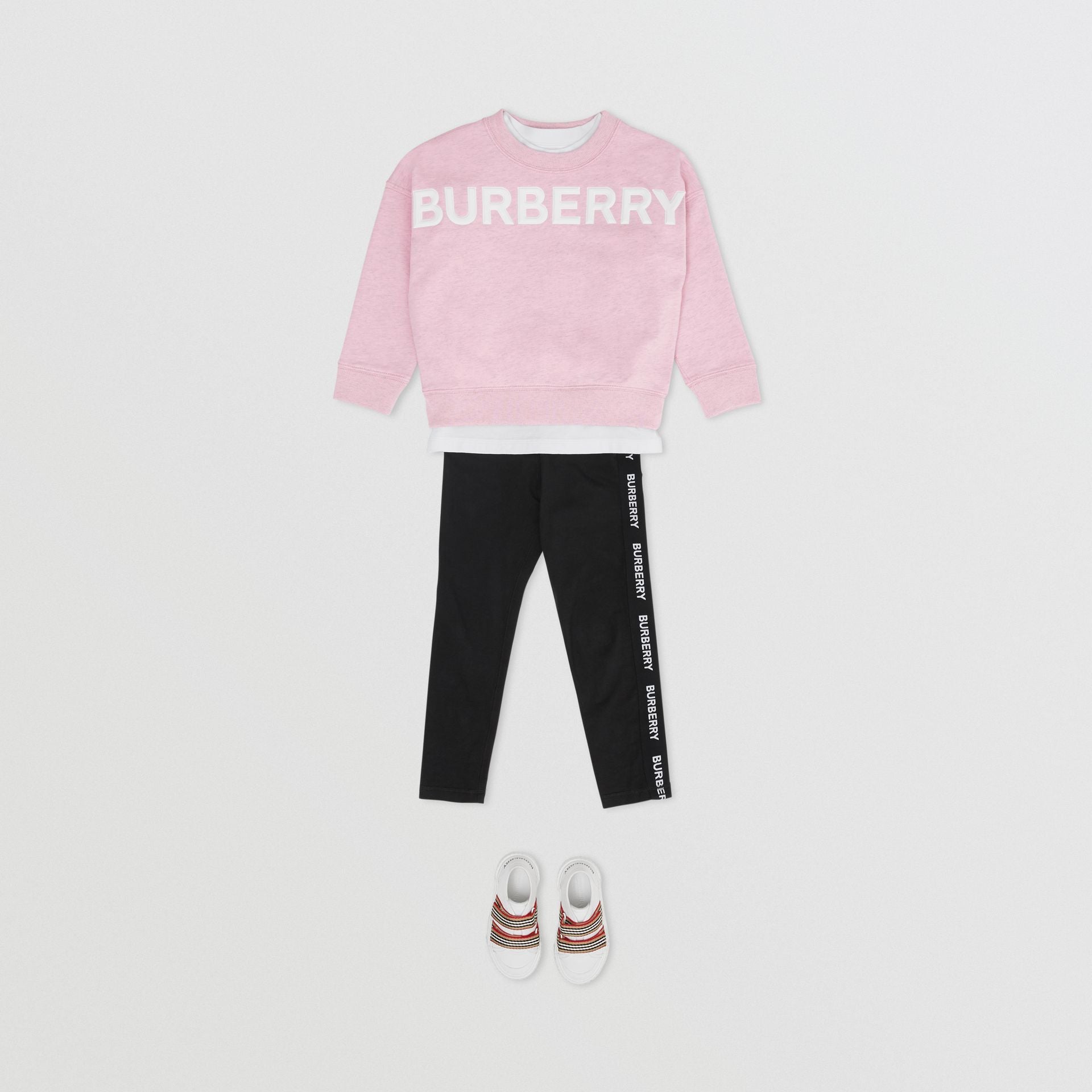Girls Light Pink Logo Cotton Sweater