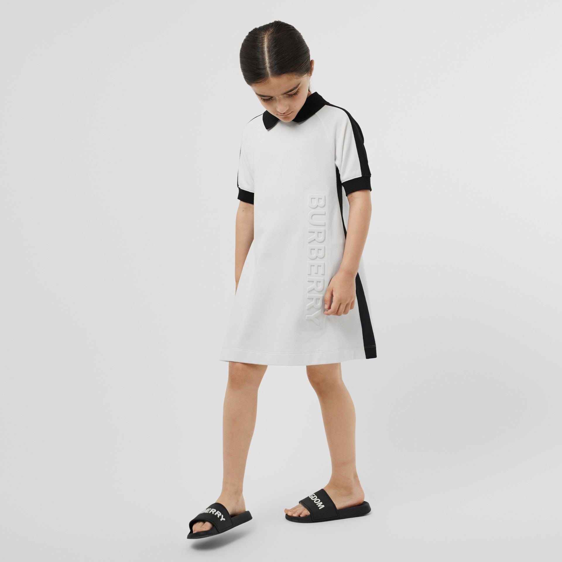 Girls White Jersy Cotton Dress