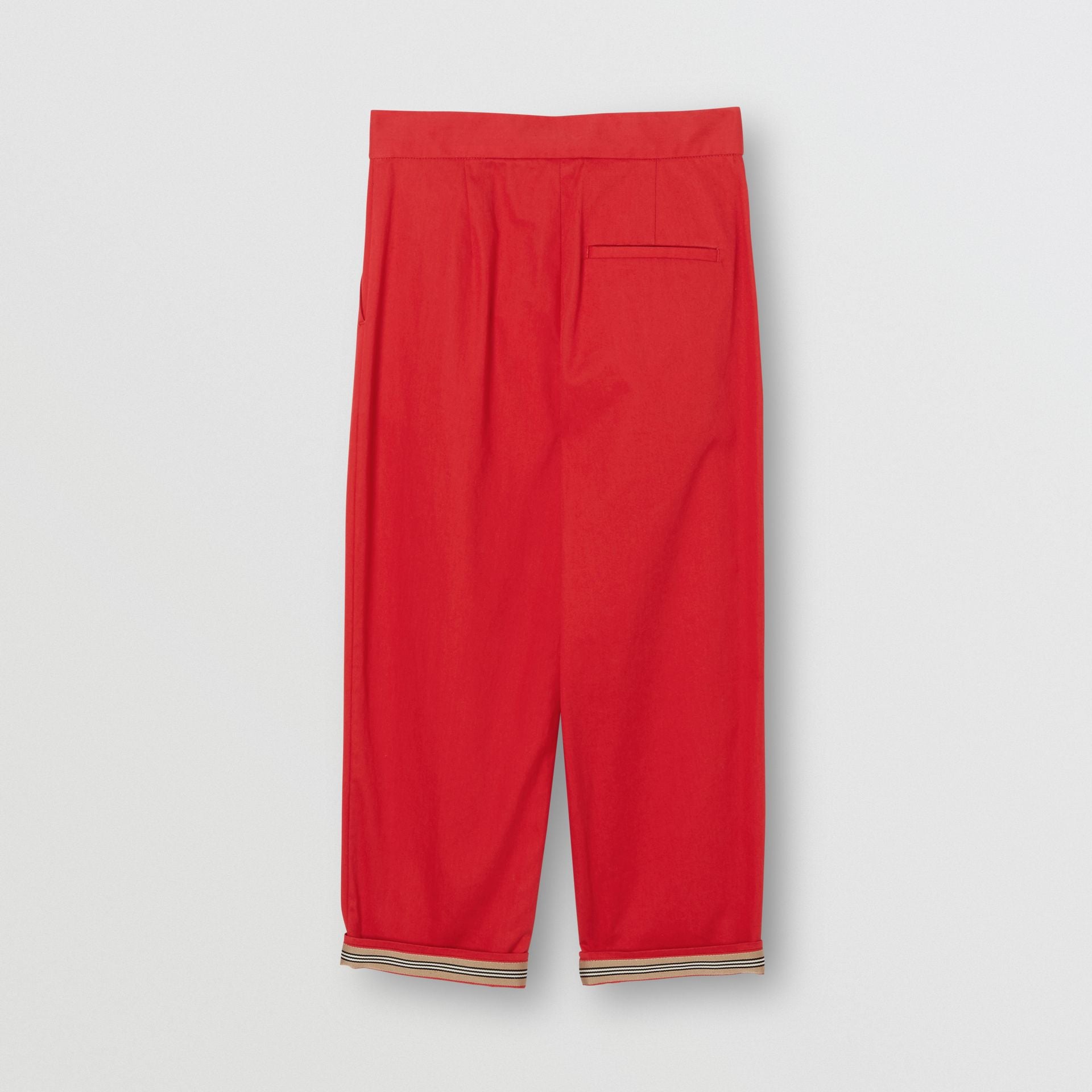 Girls Bright Red Cotton Trousers