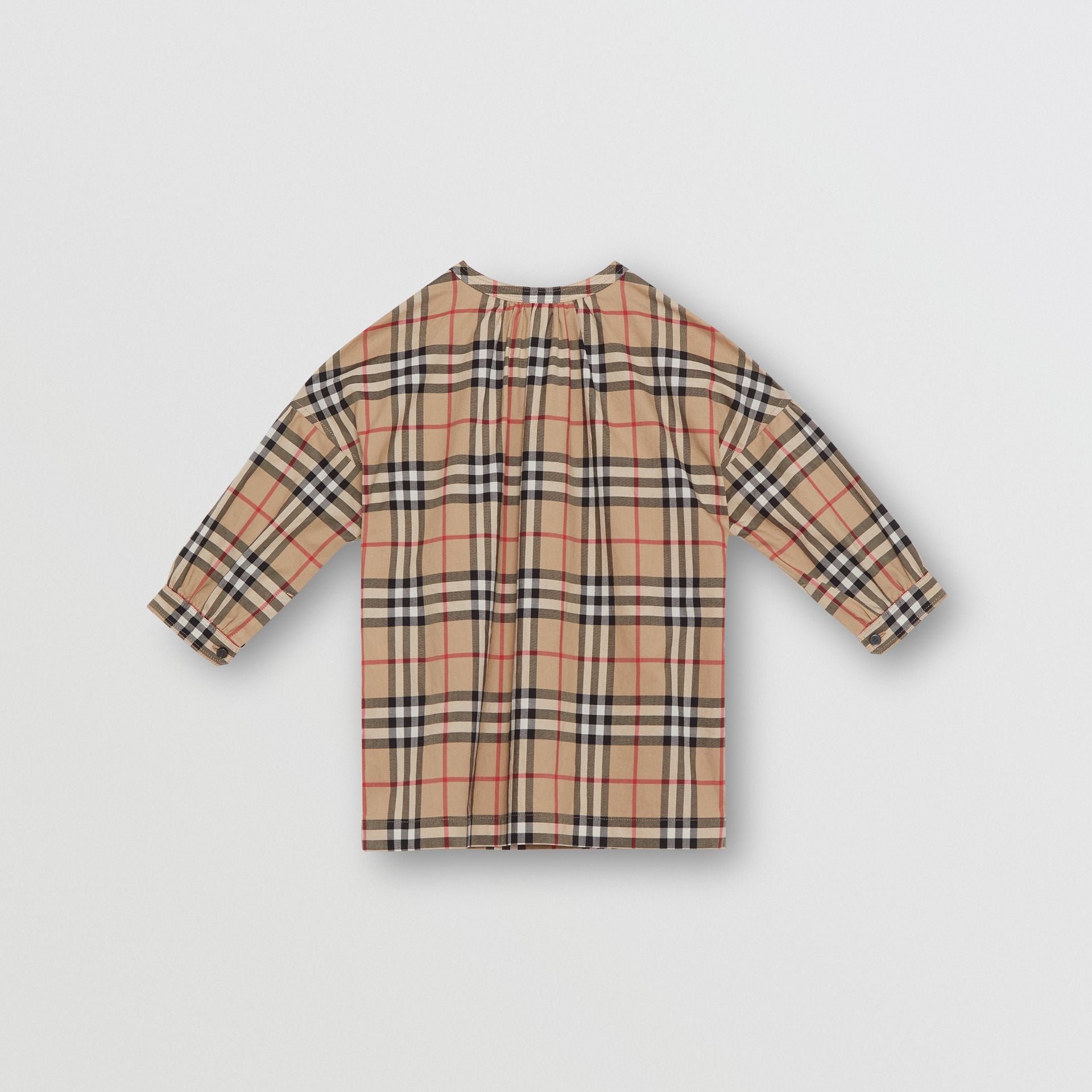 Girls Beige Stripe Cotton Shirt