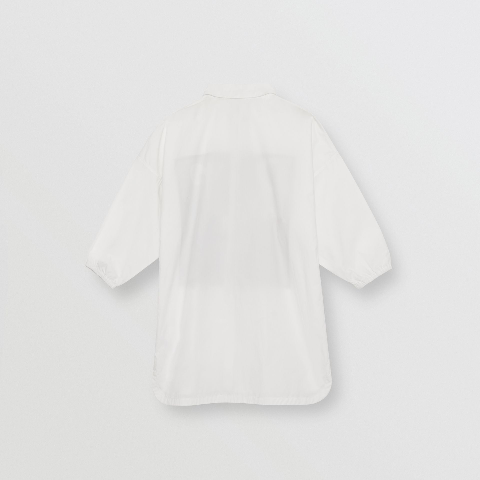 Girls White Printed Logo Cotton Dress