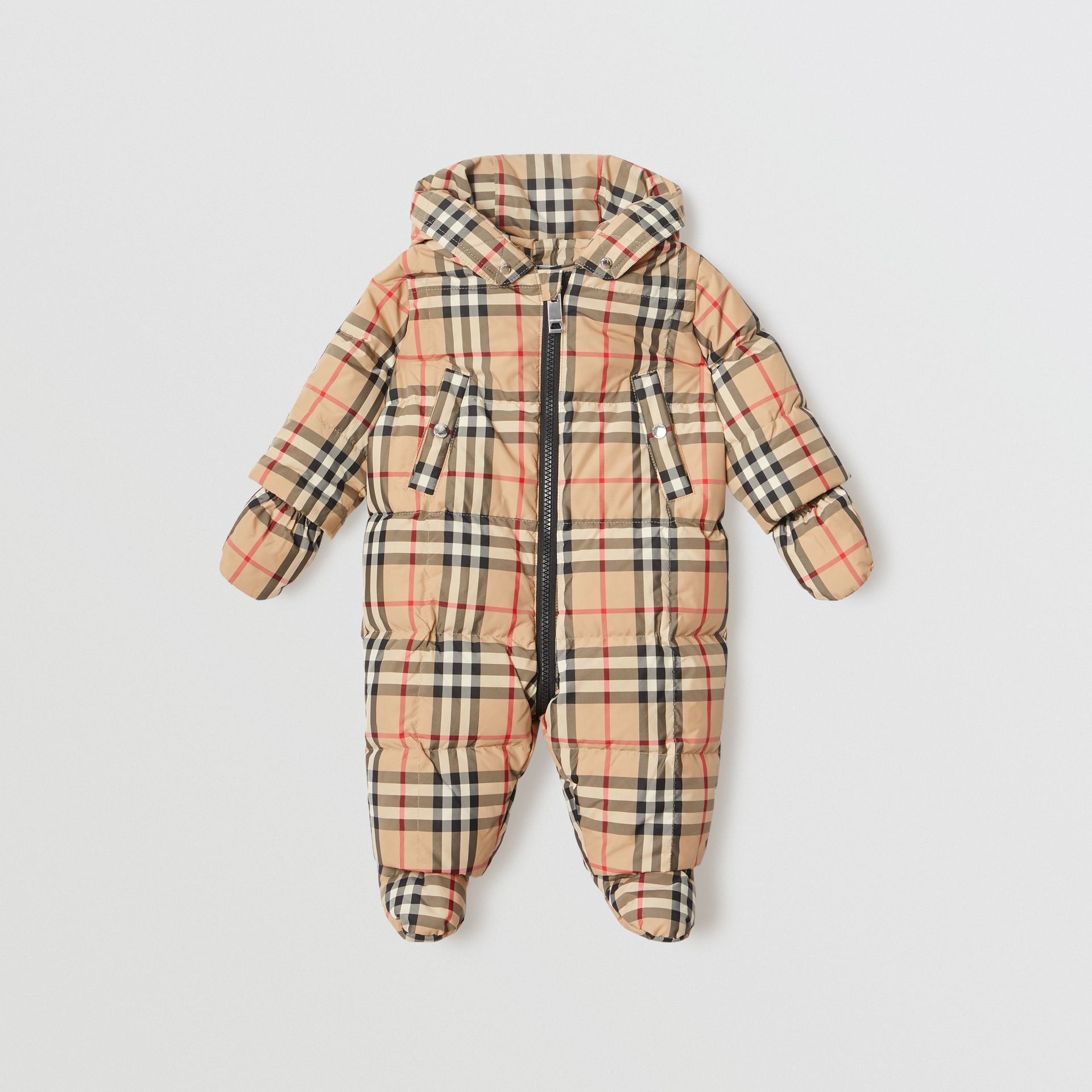 Baby Boys & Girls Archive Beige Padded Down Jumpsuit