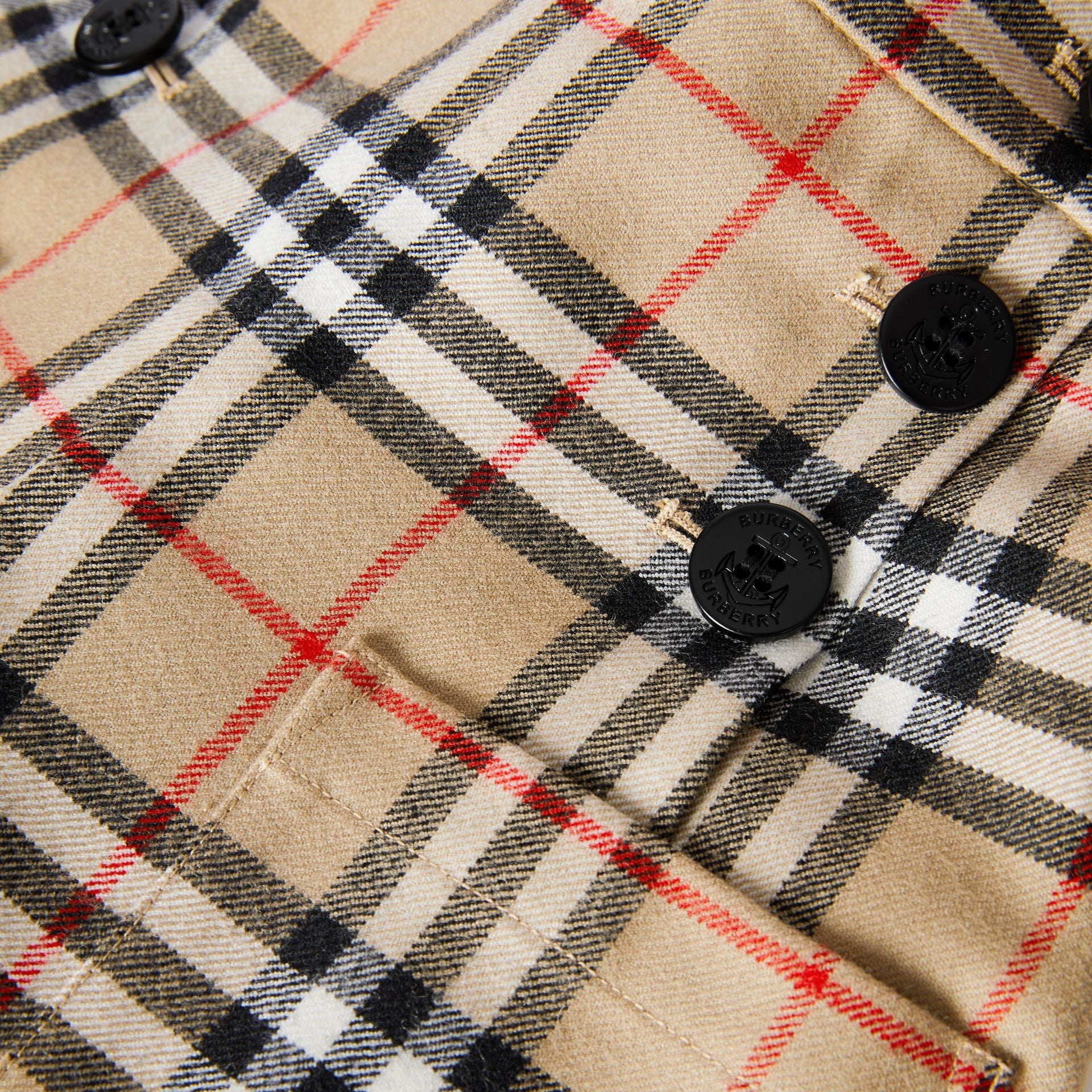 Girls Archive Beige Check Wool Trousers