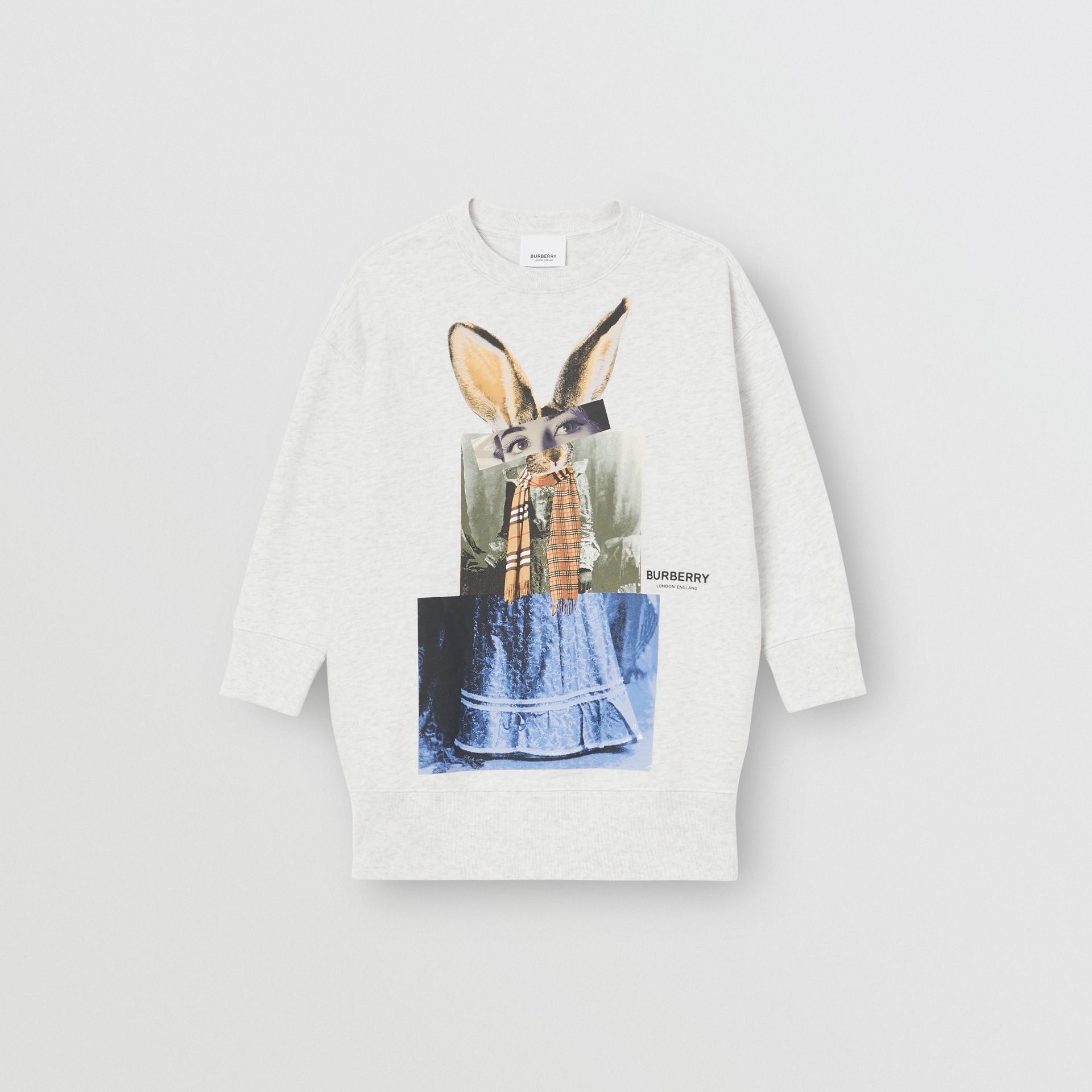 Girls Off-White Printed Cotton Dress