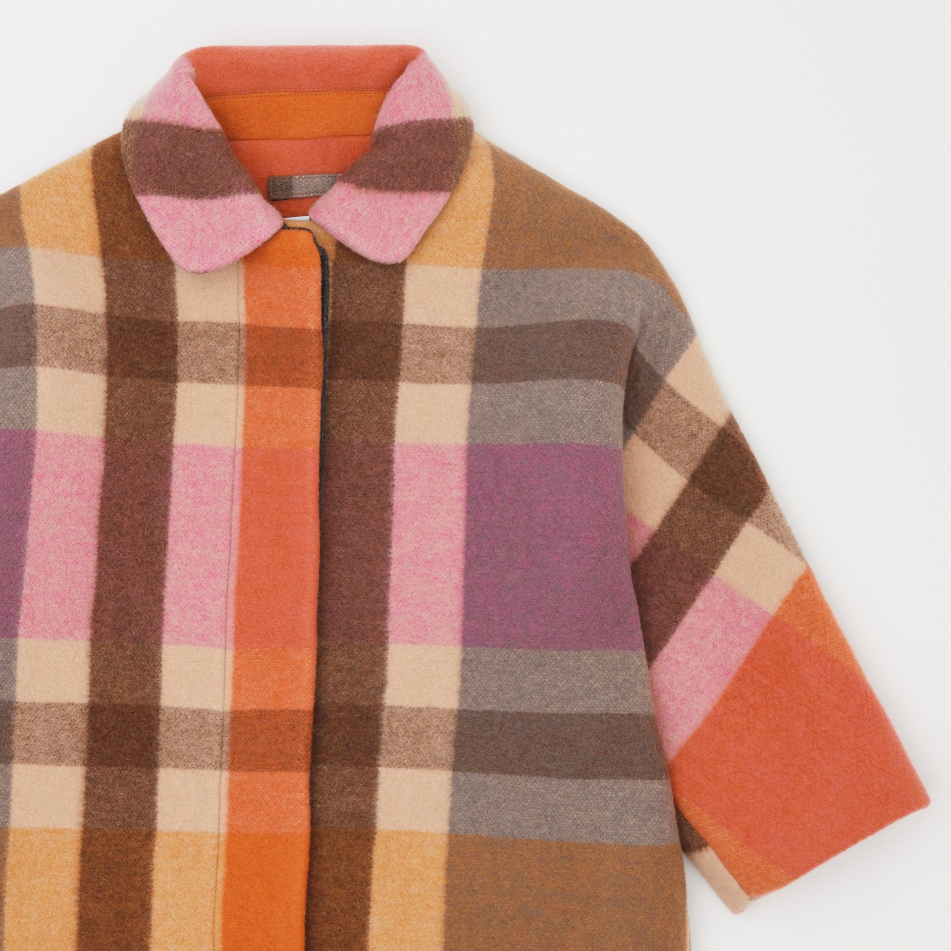 Girls Coral Pink Wool Coat