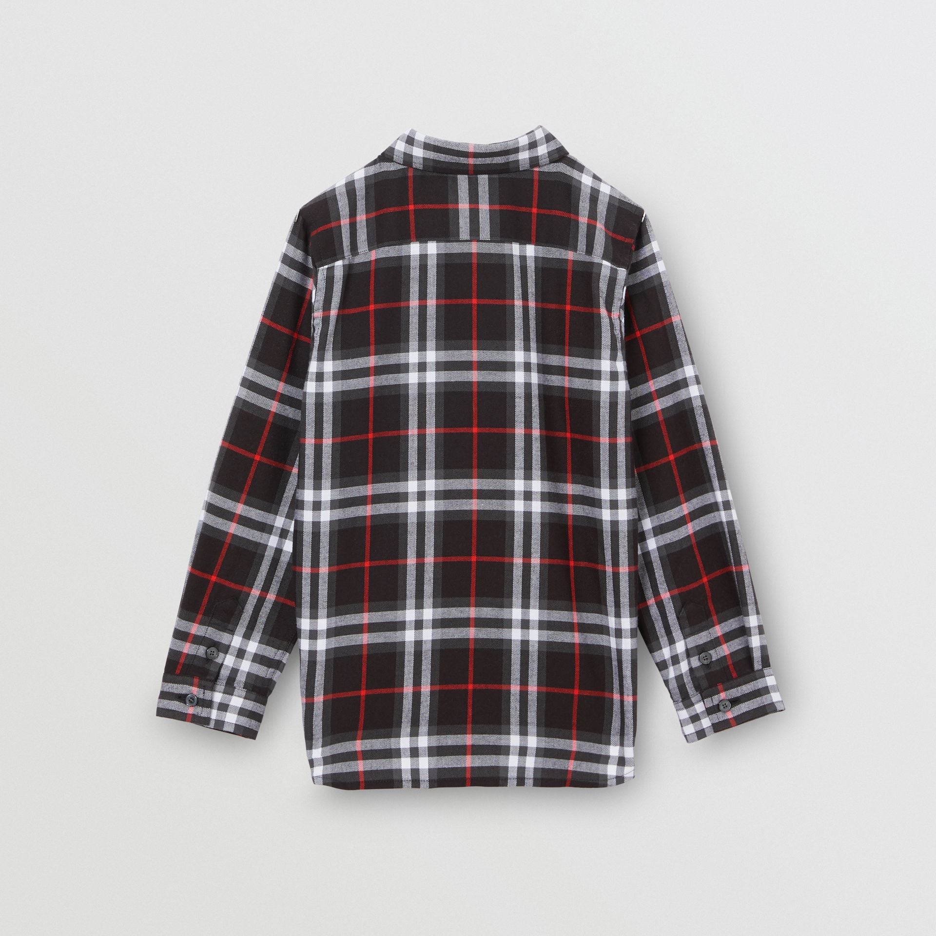 Boys Black Check Cotton Shirt