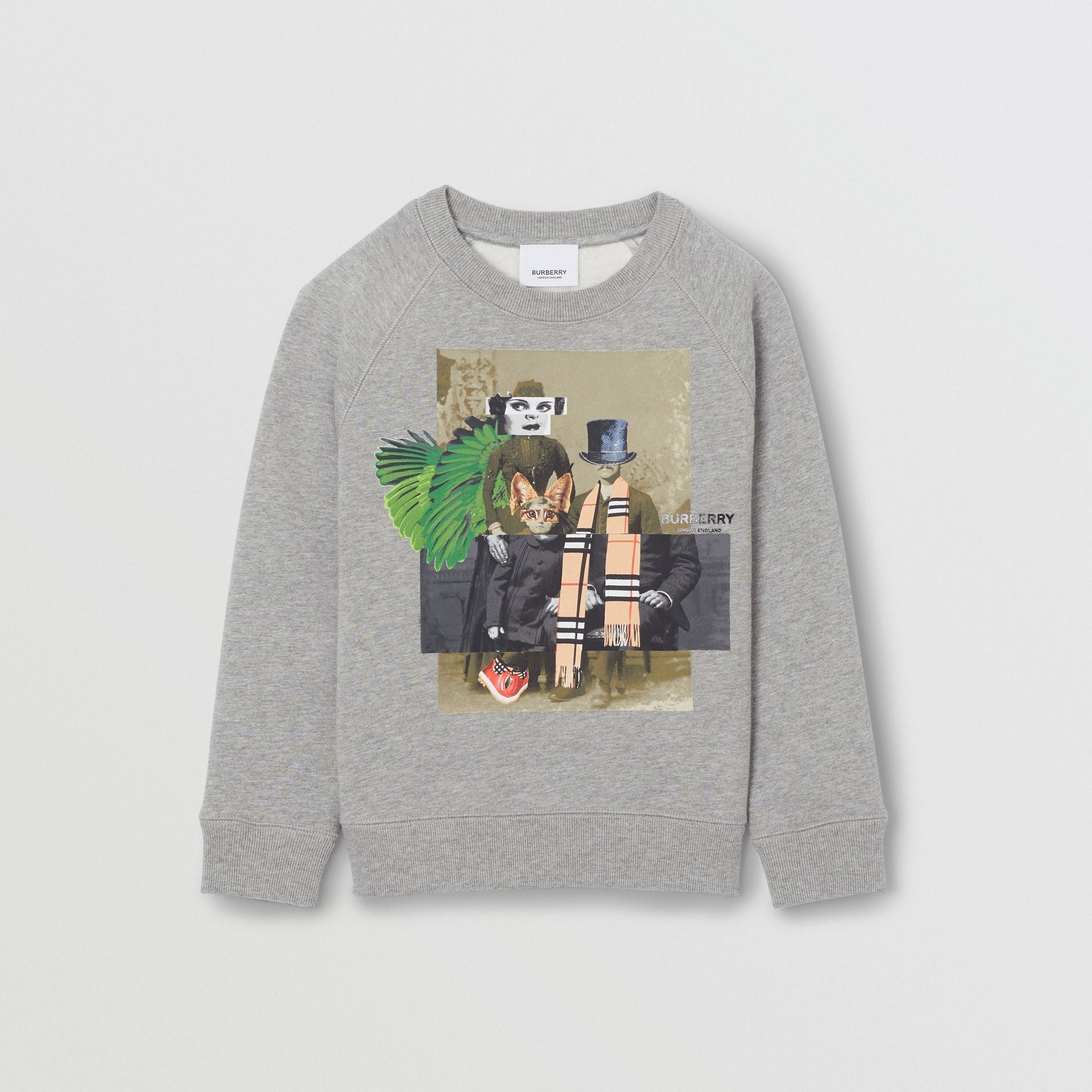 Boys Grey Printed Cotton Sweater