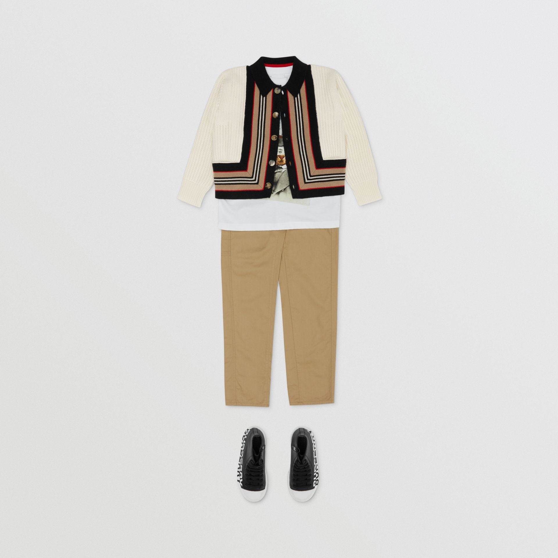 Girls White Wool Cardigan