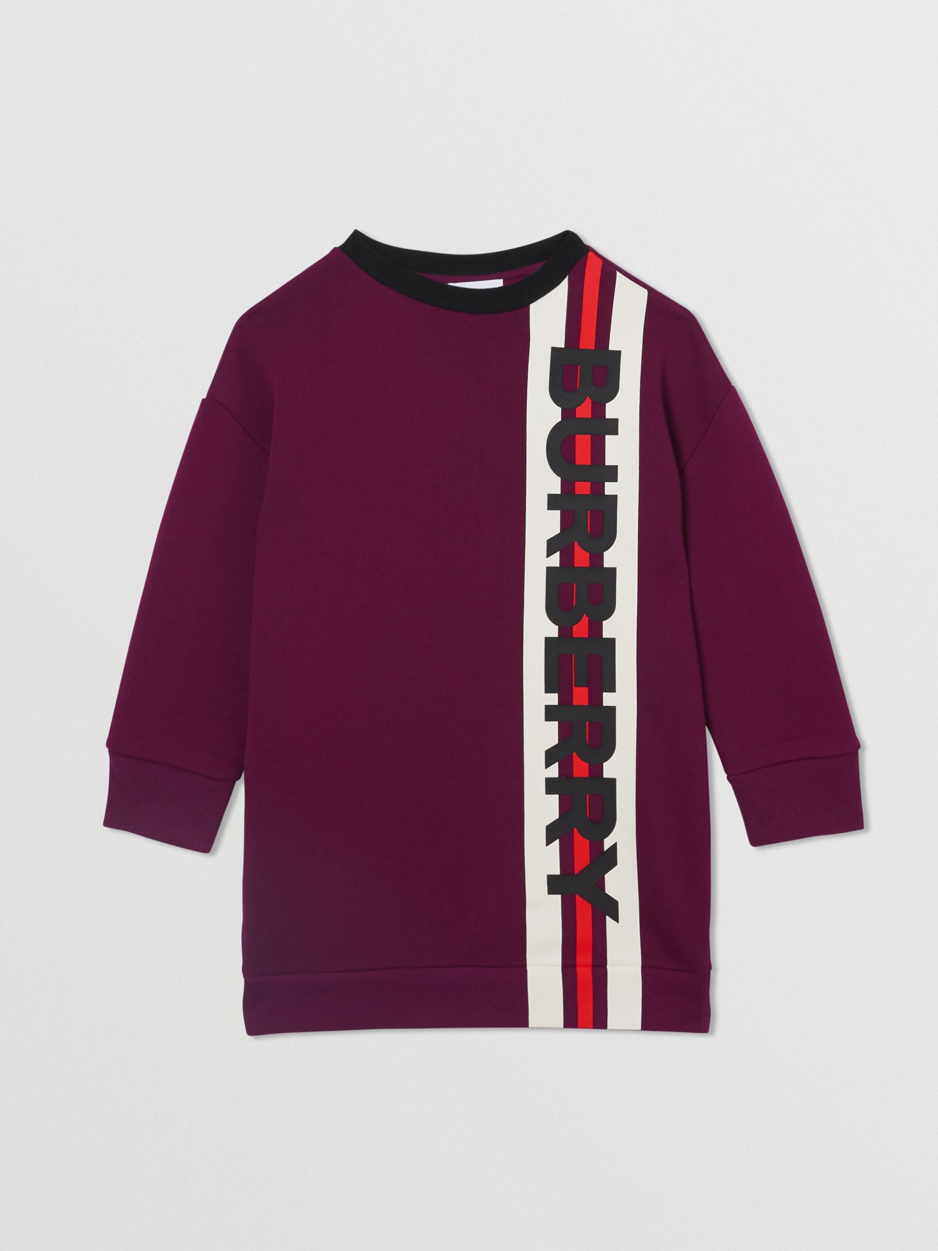 Girls Burgundy Logo Cotton Dress
