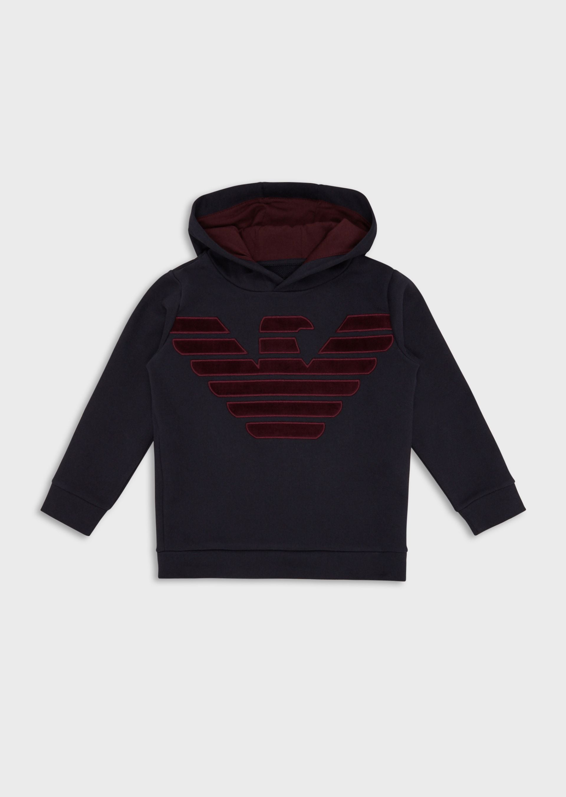 Boys Navy Blue Hooded Cotton Sweatshirt