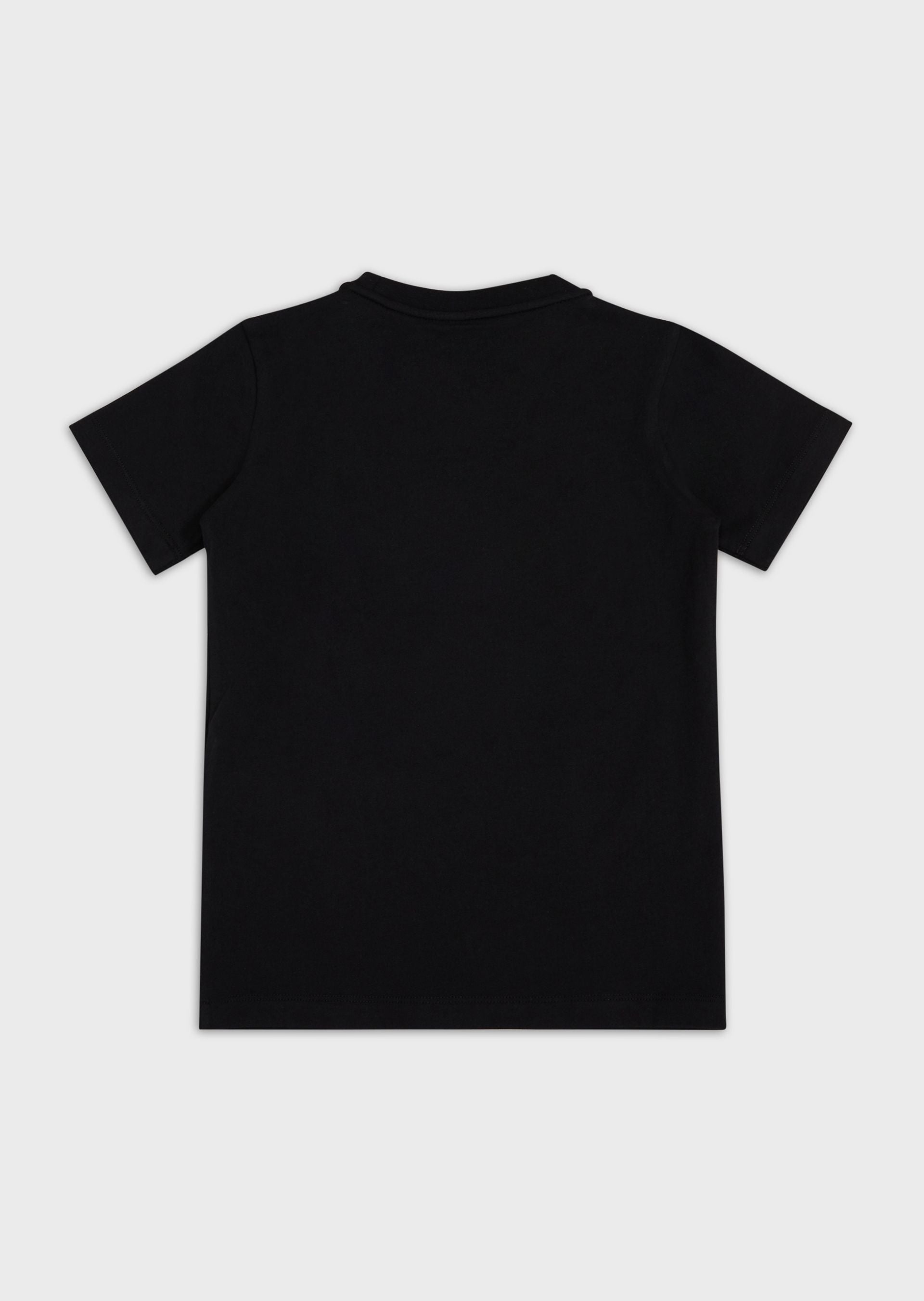Boys Black Logo Cotton T-shirt