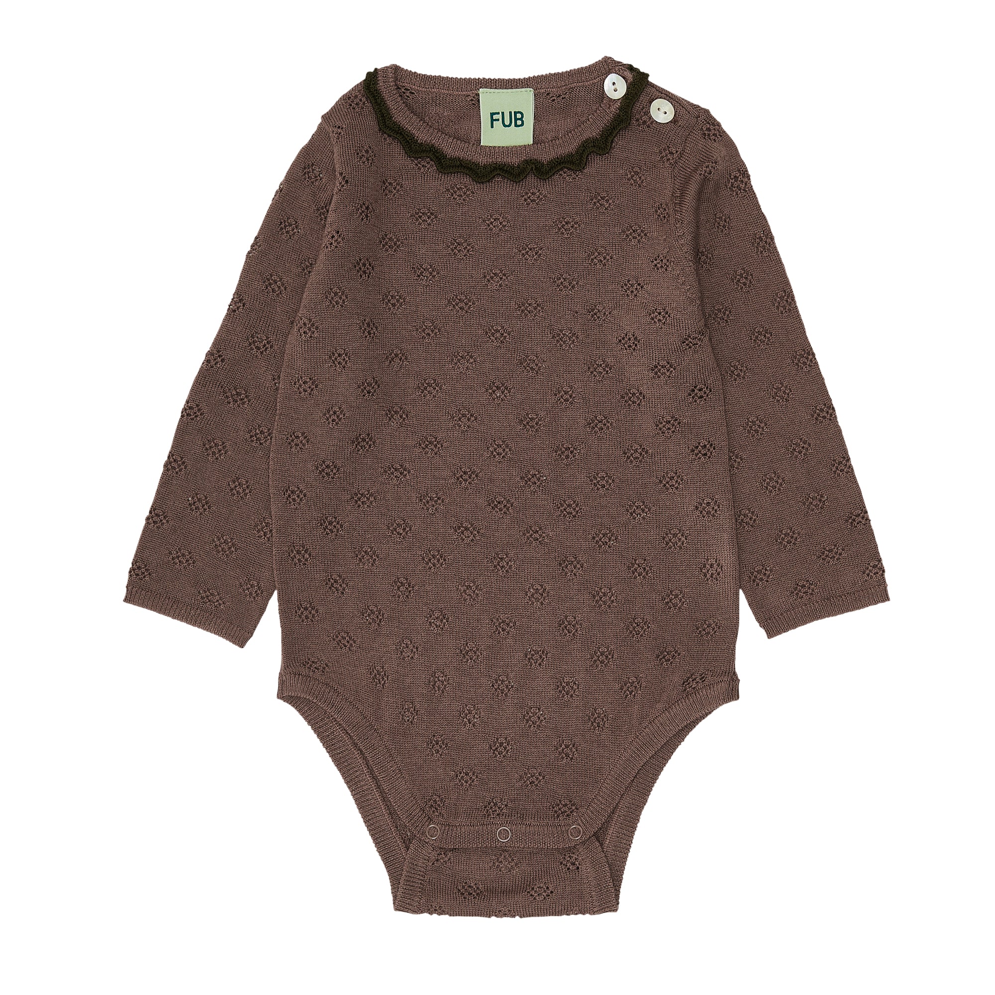 Baby Boys & Girls Brown Wool Babysuit