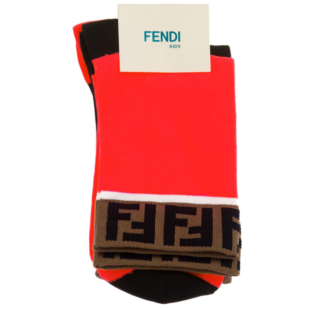 Girls Black & Red Cotton Socks(2 Pack)