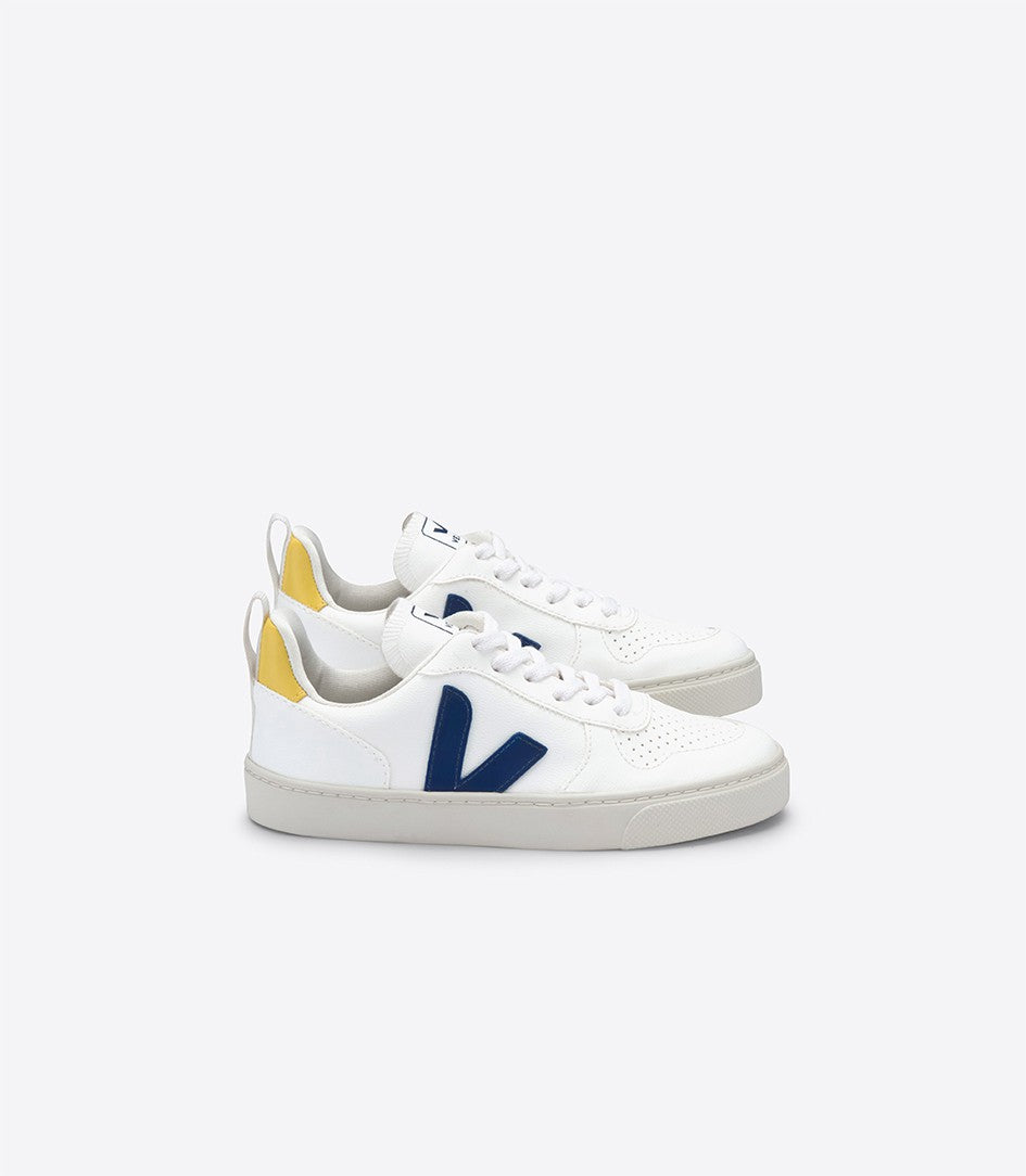 Boys White "V-10" Corn Leather Shoes