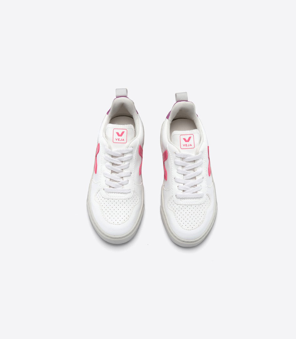Girls White "V-10" Corn Leather Shoes