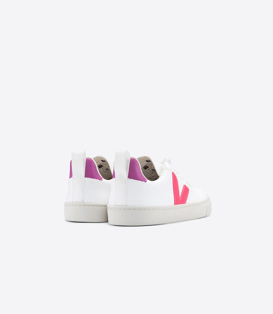 Girls White "V-10" Corn Leather Shoes