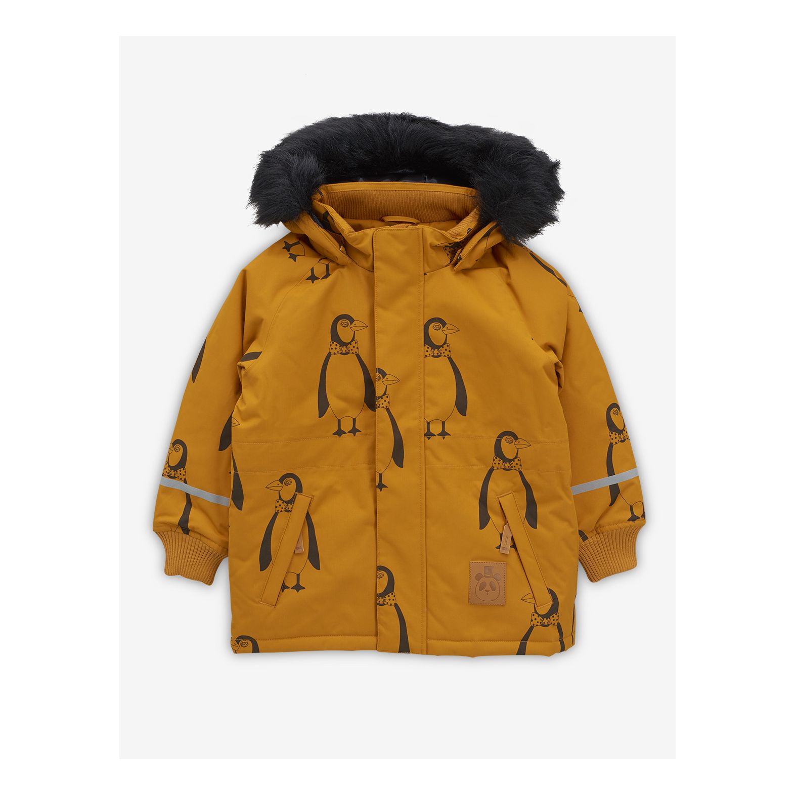 Boys & Girls Brown Penguin Hooded Jacket