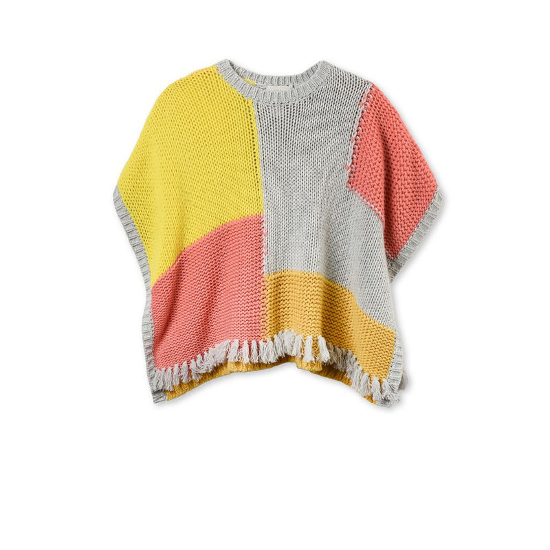 Girls Multicolor Tassels Check 'Agnes' Cape - CÉMAROSE | Children's Fashion Store - 1