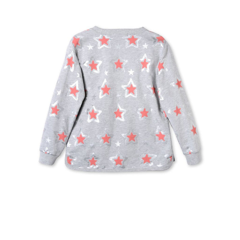 Girls Pebble Cotton 'Judy' Sweatshirt With Red Star Print Trims - CÉMAROSE | Children's Fashion Store - 2