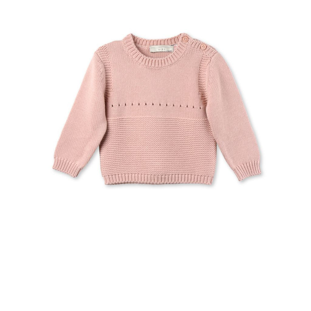 Baby Boys Pink Cotton knitted Bunny Motif Trims Sweater - CÉMAROSE | Children's Fashion Store - 1