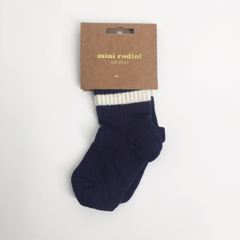 Baby Navy Blue Cotton Knitted Socks - CÉMAROSE | Children's Fashion Store