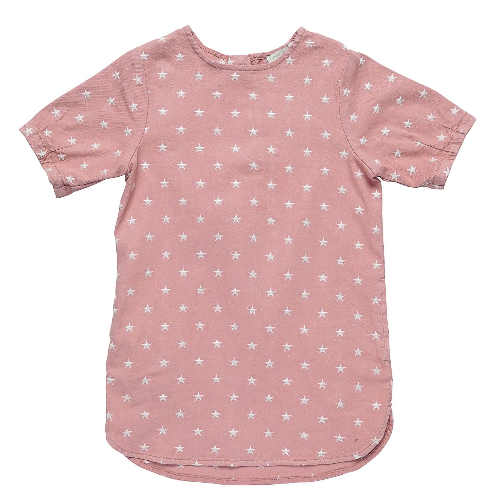 Girls Dark Pink All Over Star Embroidered Denim Bess Dress - CÉMAROSE | Children's Fashion Store