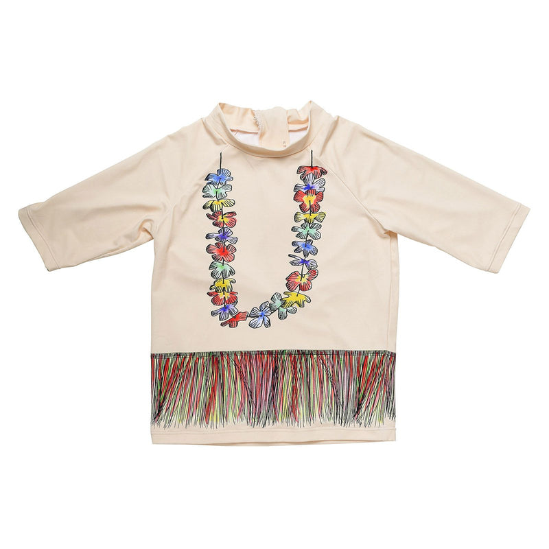 Girls White Cotton Floral Hula Printed T-Shirt - CÉMAROSE | Children's Fashion Store
