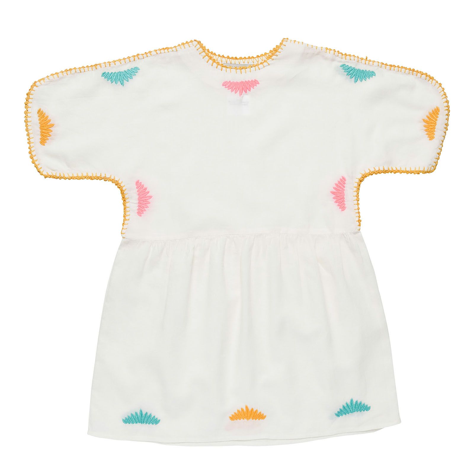 Girls White Cotton Dress With Bright Stitch Embroidered - CÉMAROSE | Children's Fashion Store